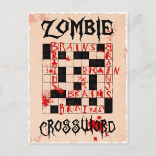 Carte postale des mots croisés Zombie