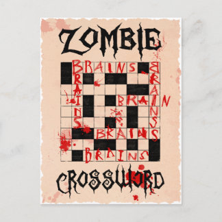 Carte postale des mots croisés Zombie