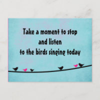 Carte postale des oiseaux mignons chantant