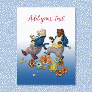 Carte postale des ours fêtards