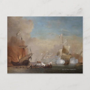 Carte Postale Des pirates attaquent un navire anglais peignant