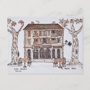 Carte Postale des platanes, Place Paoli,   L'Ile Rousse, Corse