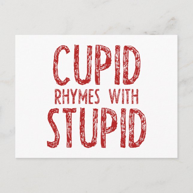 Carte Postale Des rimes Cupides Avec Stupides (Devant)
