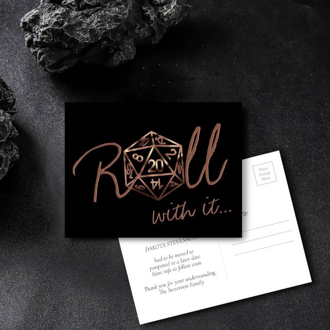 Carte Postale Dés RPG | Modification de la date du gamer de tabl (Créateur téléchargé)