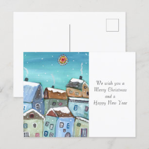 Carte postale des vacances du village d'hiver