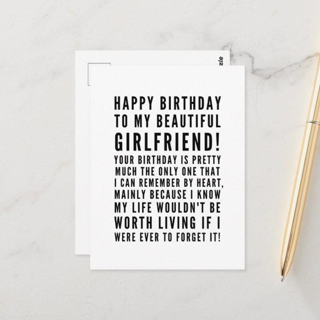 Carte Postale Des voeux d'anniversaire sarcastique amusant pour  (Devant/Arrière en situation)