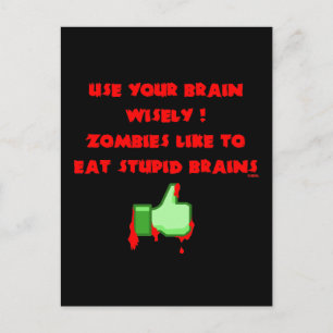 Carte Postale Des zombies comme des cerveaux stupides