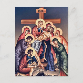 Carte Postale Descente de Croix Icône chrétienne orthodoxe