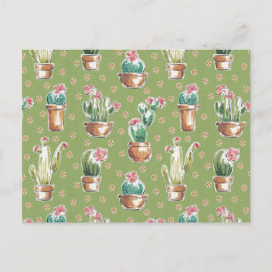 Carte Postale Desert Bloom   Pattern vert