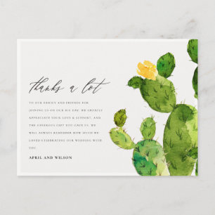CARTE POSTALE DÉSERT D'EAU VERTE MERCI DE FLEURS CACTUS