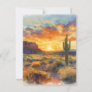 Carte Postale Désert du sud-ouest Mesa et coucher du soleil du S
