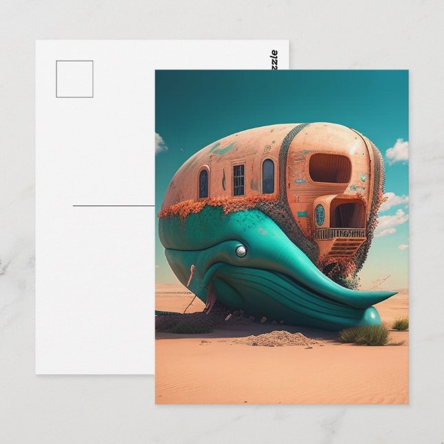 Carte Postale Desert whale house (Devant / Derrière)