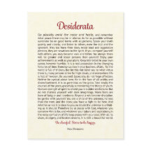 Carte postale Desiderata