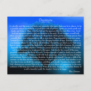 Carte Postale Desiderata Poème Inspiration avec arbre mystique