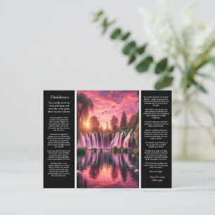 Carte Postale Desiderata rose et or, moelleux et cygnes