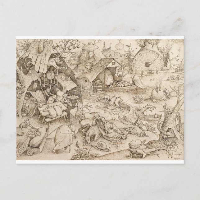 Carte Postale Desidia (Sloth) par Pieter Bruegel l'Ancien (Devant)