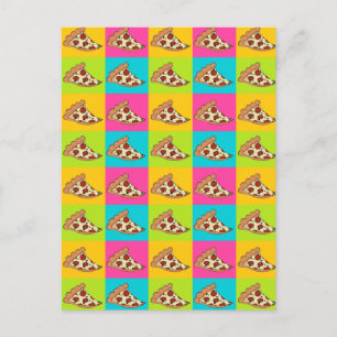 Carte Postale Design carrelé en tranches de pizza
