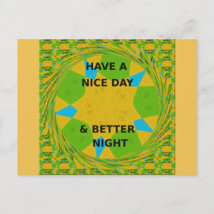 Carte Postale Design circulaire "Bonne journée et meilleure nuit