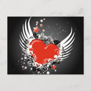 Carte Postale Design Coeur & Ailes