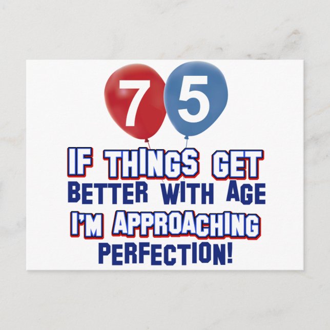 Carte Postale Design d'anniversaire de 75 ans (Devant)