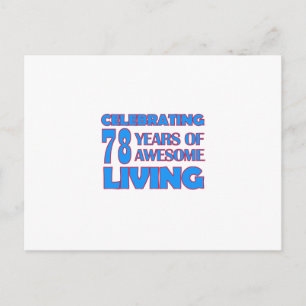Carte Postale Design d'anniversaire de 78 ans