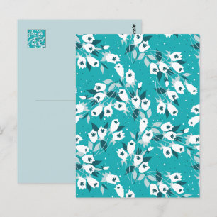 Carte Postale Design d'art botanique Motif élégant à la fleur de