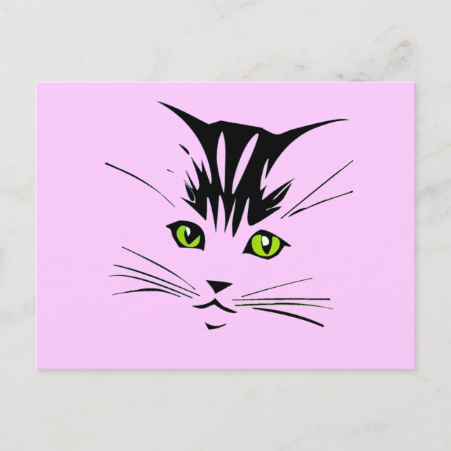 Carte Postale Design d'art de chat (Devant)