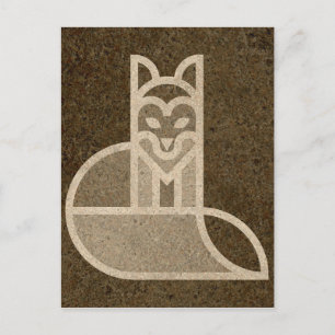 Carte Postale Design d'art Fox Brown