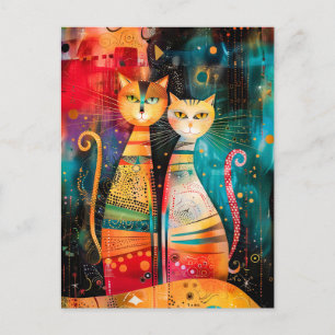 Carte Postale Design de chat moderne dans une galaxie cosmique