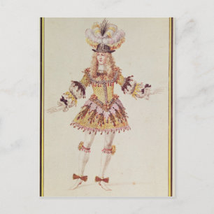 Carte Postale Design de costume pour danseur masculin, c.1660
