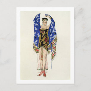 Carte Postale Design de costume pour une fille dansante (litho c