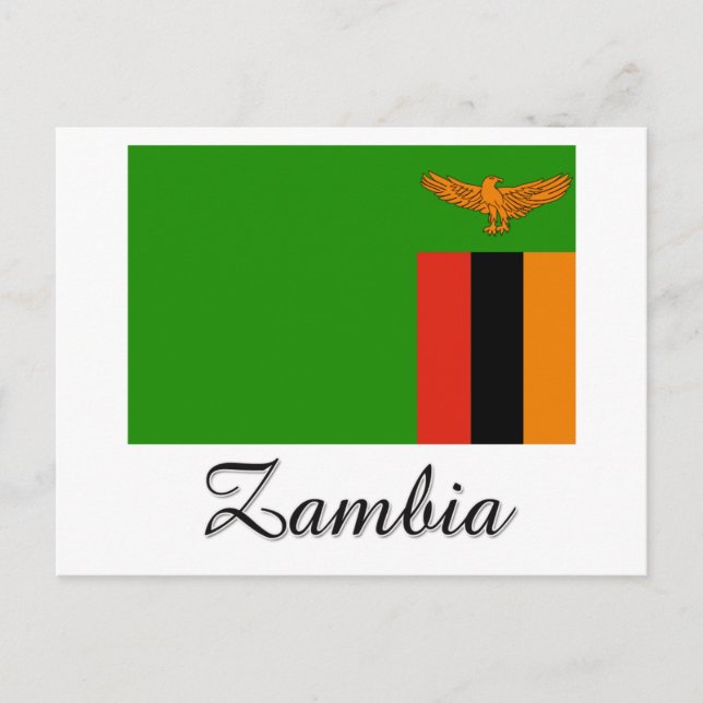 Carte Postale Design de drapeau de Zambie (Devant)