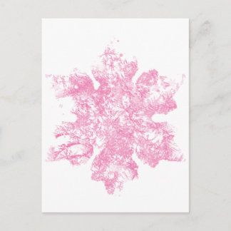 Carte Postale Design de flocon de neige rose givré