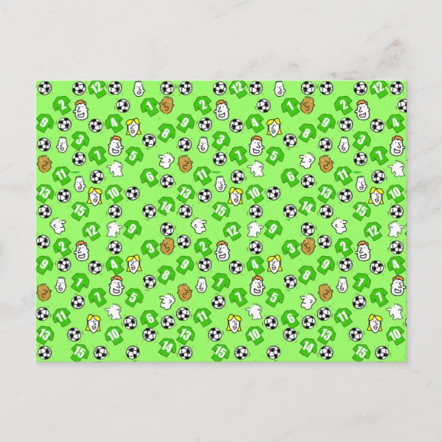 Carte Postale Design de football avec chemises vertes (Devant)