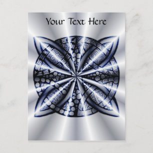 Carte Postale Design de gribouillis bleu noeud celtique