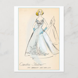 Carte Postale Design de mode vintage pour le gown du soir