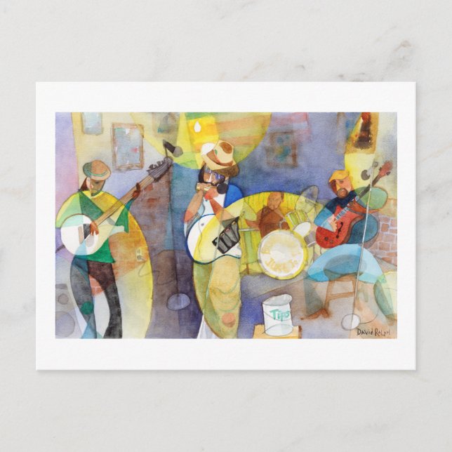 Carte Postale Design de musique Delta Blues (Devant)