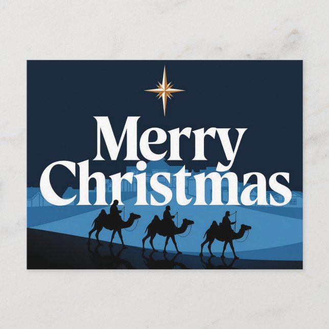 Carte Postale Design de Noël élégant - L'étoile de Bethléem (Devant)