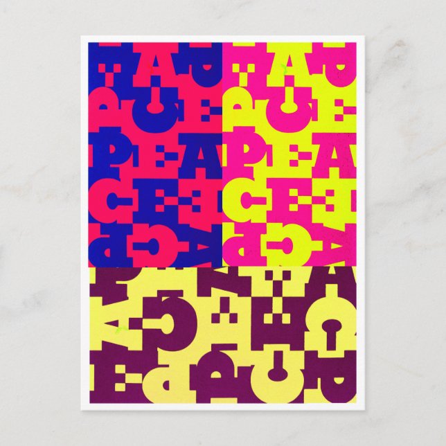 Carte Postale Design de paix (Devant)