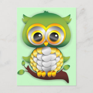 Carte postale Design de papier pour bébé hibou