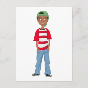 Carte Postale Design de personnage pour enfants afro-américains