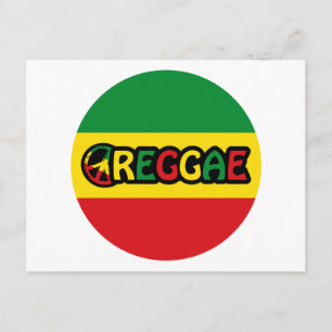 Carte Postale Design de reggae avec couleurs de drapeau reggae