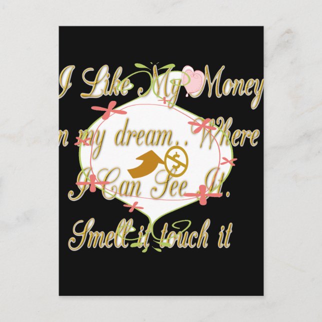 Carte Postale Design de rêve de sac d'argent (Devant)