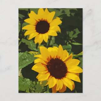 Carte postale design de tournesol jaune