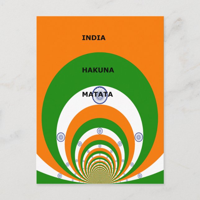 Carte Postale Design des couleurs du drapeau national indien. Ha (Devant)