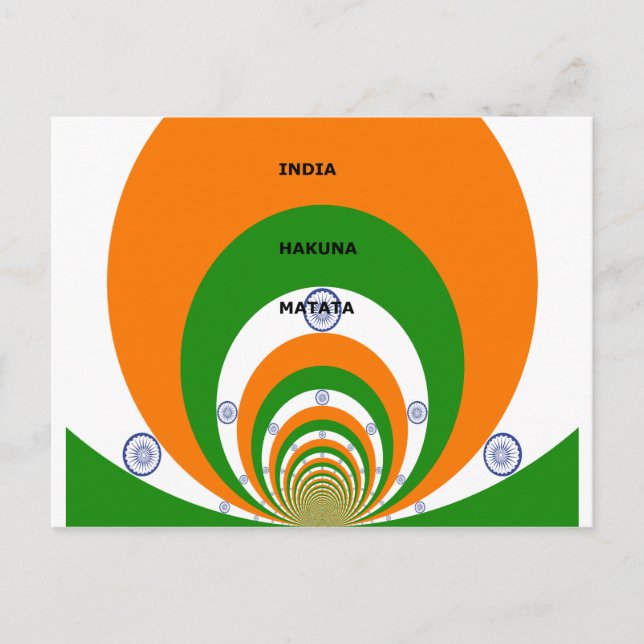 Carte Postale Design des couleurs du drapeau national indien. Ha (Devant)