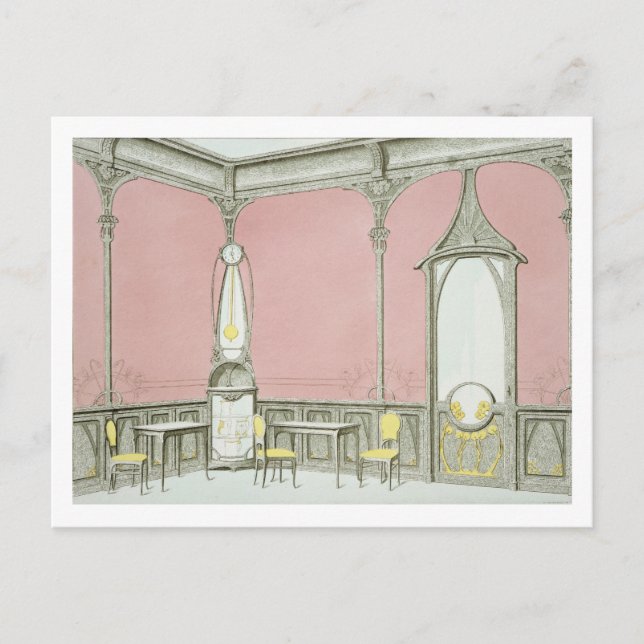 Carte Postale Design d'intérieur pour une brasserie, illustratio (Devant)