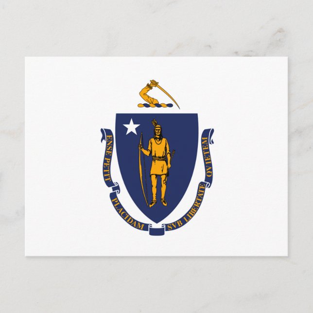 Carte Postale Design du drapeau d'État du Massachusetts (Devant)