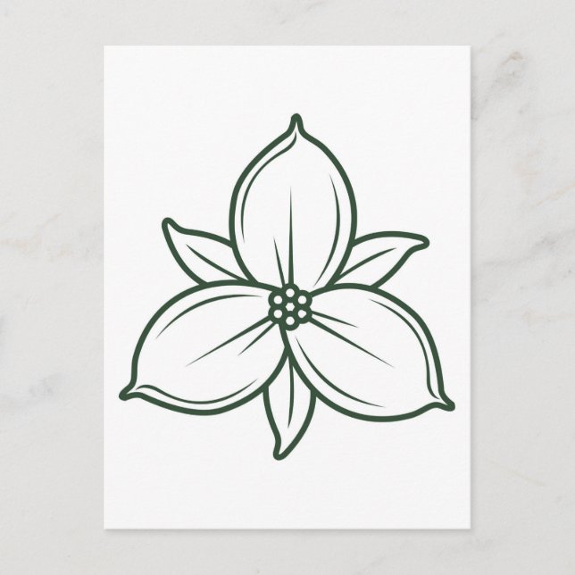 Carte Postale design élégant linéaire trillium (Devant)