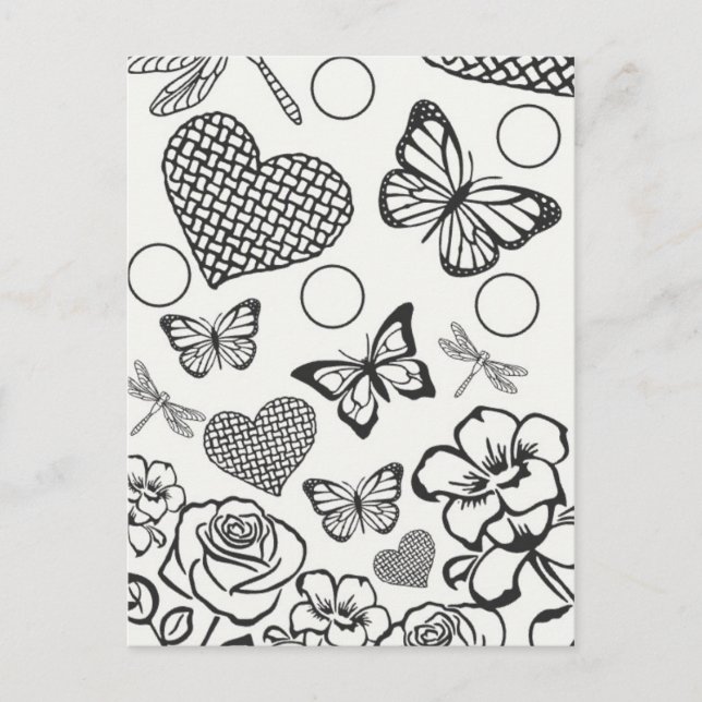 Carte postale design florale couleur votre propre (Devant)